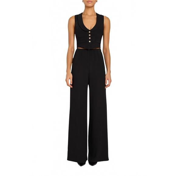 NEW AMANDA UPRICHARD nathan jumpsuit in black